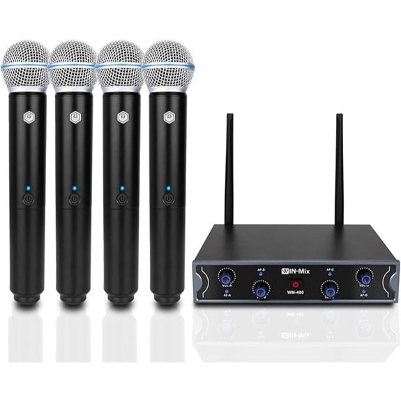 W IN-MIX Wireless Microphone System with 4 Mics
