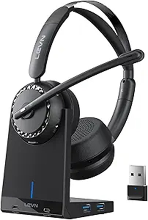 LEVN Wireless Headset with Mic and Noise Cancelling