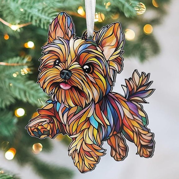 FLAGWIX Yorkie Christmas Ornaments - Dog Lover Gifts