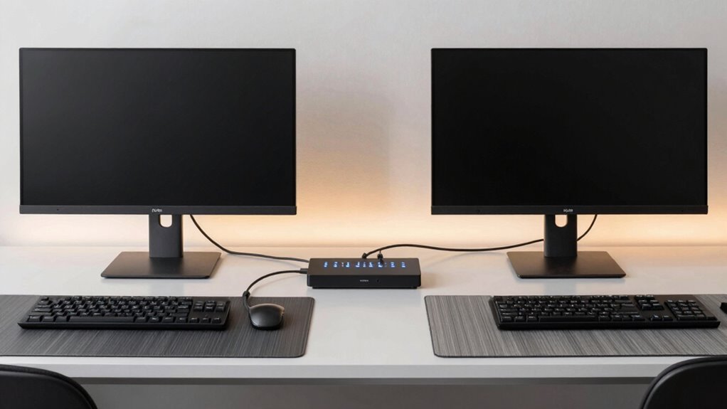 dual monitors single keyboard